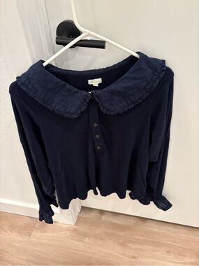 Pilcro The Keira Collared Button-Front Blouse Long sleeve